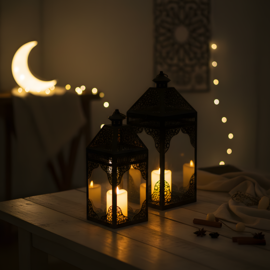 Metal Ramadan Lantern 2 Pcs